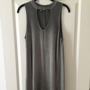 Grey wash cutout tank top dress